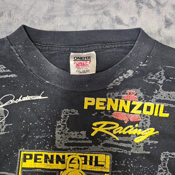 VINTAGE 90's INDYCAR PENNZOIL-HALL/VDS RACING "YELLOW SUBMARINE" AOP T-shirt XXL - Picture 7 of 10